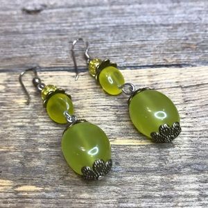 Hand Crafted Earrings:Natural stone